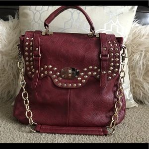 Handbag with gold stud detail